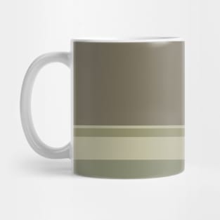 A striking variation of Quincy, Pastel Brown, Camouflage Green, Sage and Artichoke stripes. Mug